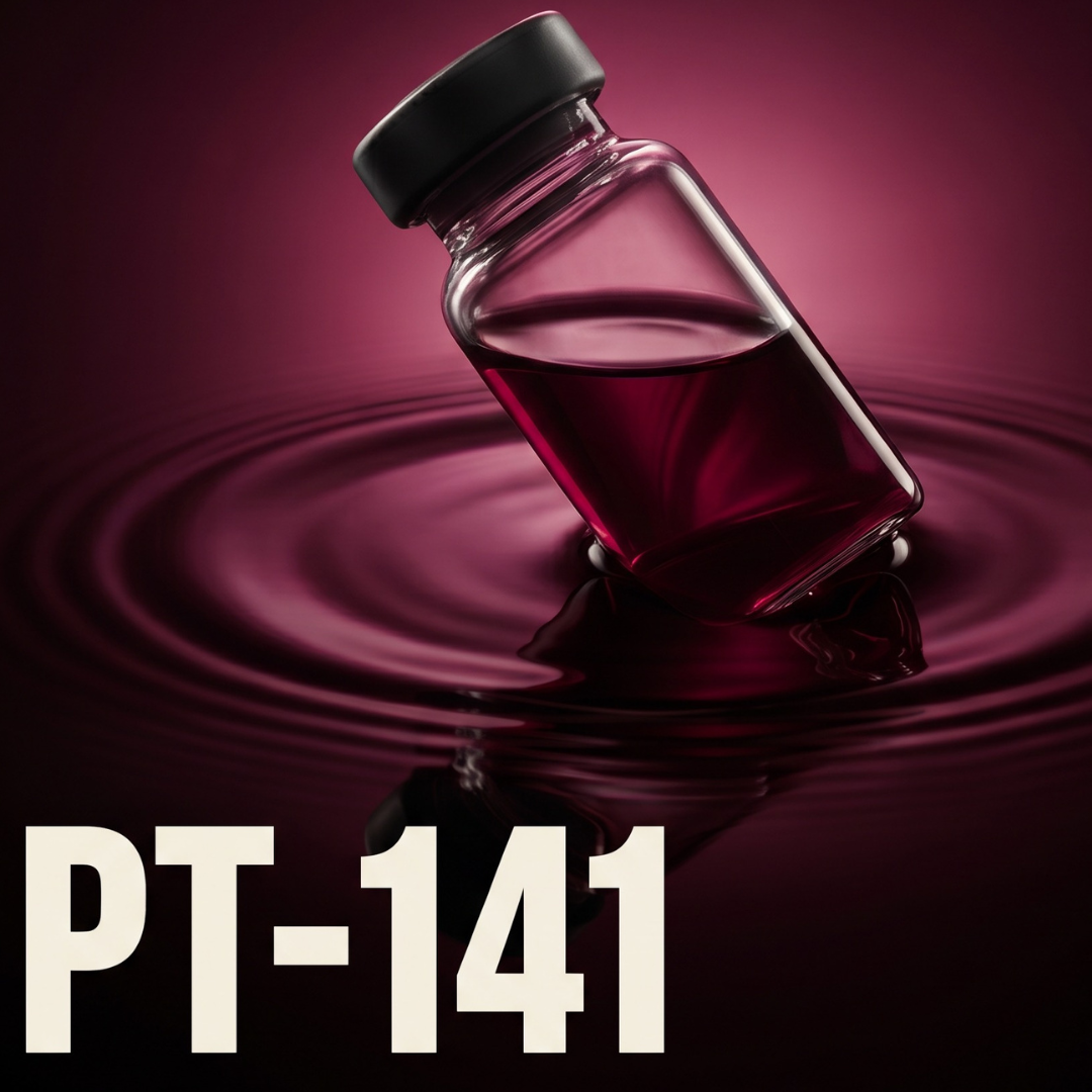 PT-141 bremelanotide research peptide vial, factory sealed, supplied in Egypt